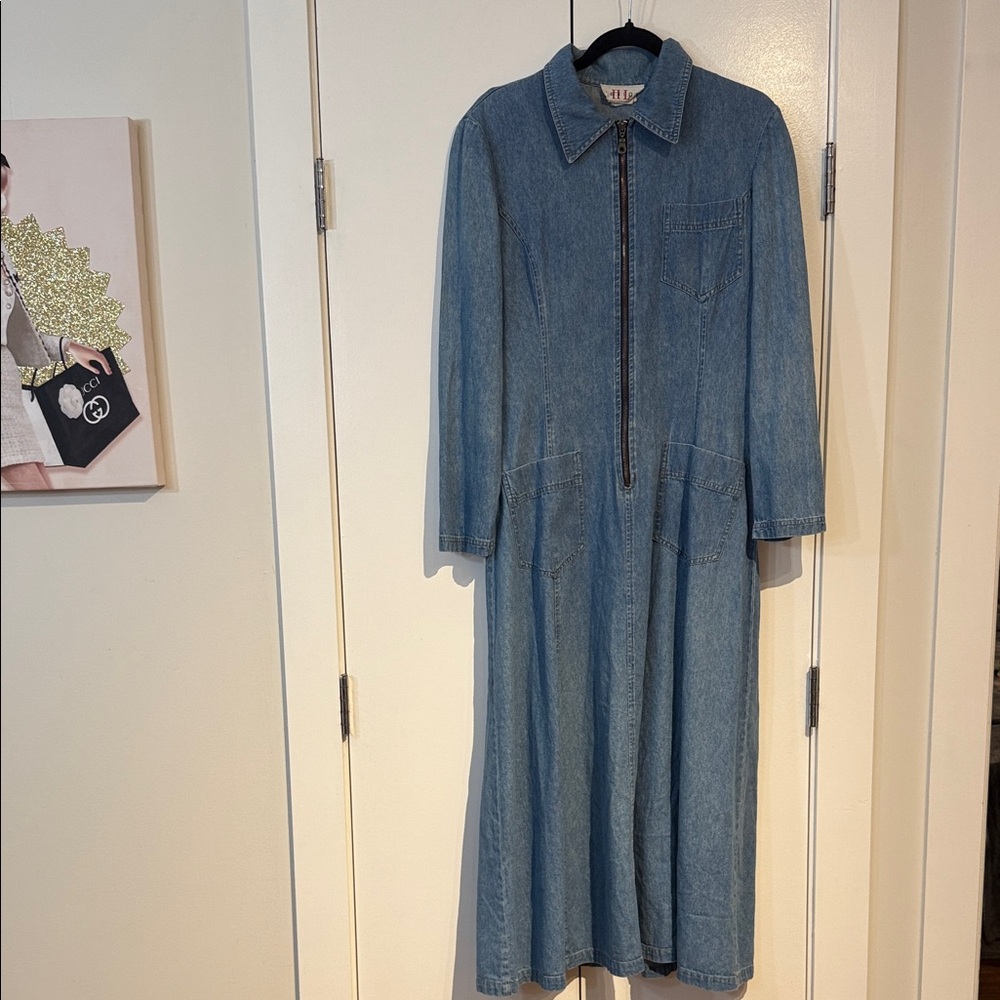Vintage Long Sleeve Denim Dress